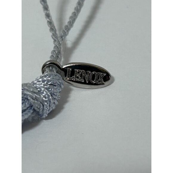 VTG Lenox Pave Jewels Parasol Lead Crystal Christmas Ornament Silver Blue Bling - Picture 5 of 6